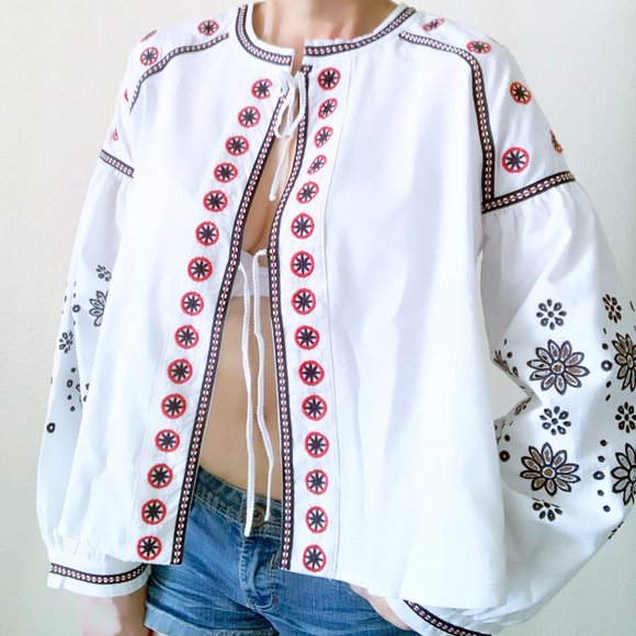 SOLD Anthropologie RD & Koko Embroidered Top Sz M - Picture 3 of 6